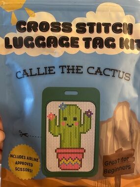 Callie the Cactus Cross Stitch Luggage Tag Kit - Sealed!